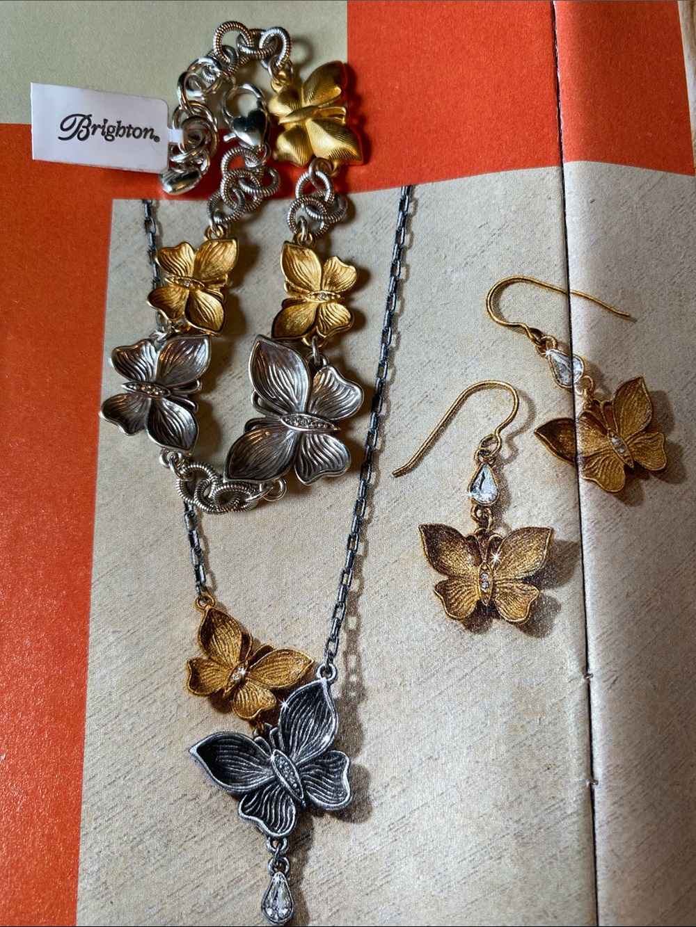 Two-Tone Butterfly Bracelet - Gold & Silver - Picture 3 of 3